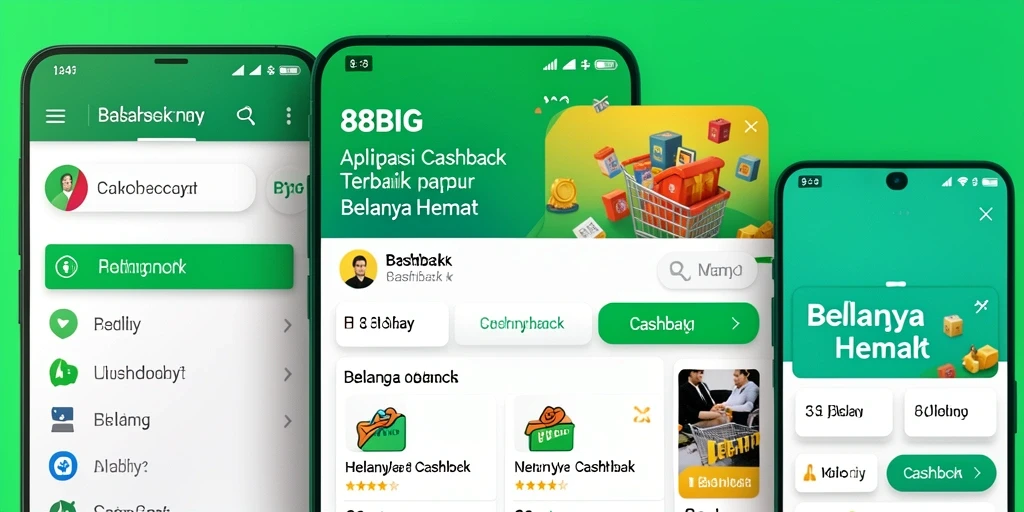 Antarmuka aplikasi 88BIG menampilkan fitur cashback menarik untuk belanja.