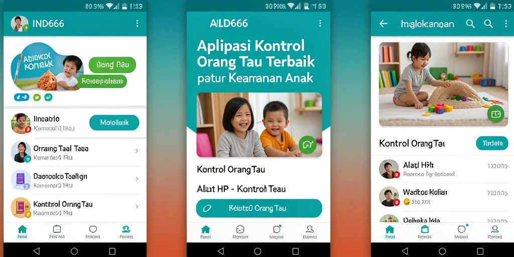 Tangkapan layar utama IND666 menampilkan antarmuka kontrol orang tua yang intuitif.
