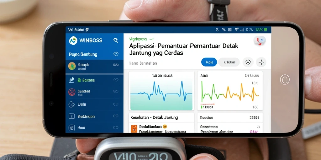 Tampilan antarmuka aplikasi WINBOSS untuk memantau Detak Jantung.