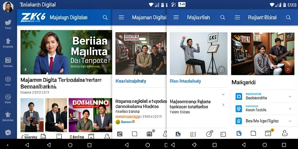 Antarmuka ZK6 menampilkan berita dengan desain menarik.